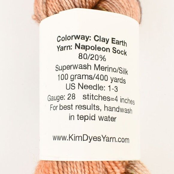 Kim Dyes Yarn Napoleon Sock Merino Silk Blend Hand Dyed Clay Earth - Picture 3 of 3